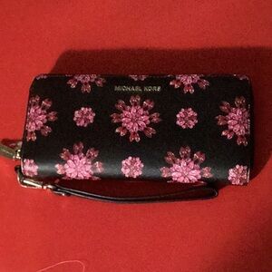 Michael Kors Black and Pink Floral Women's Bag